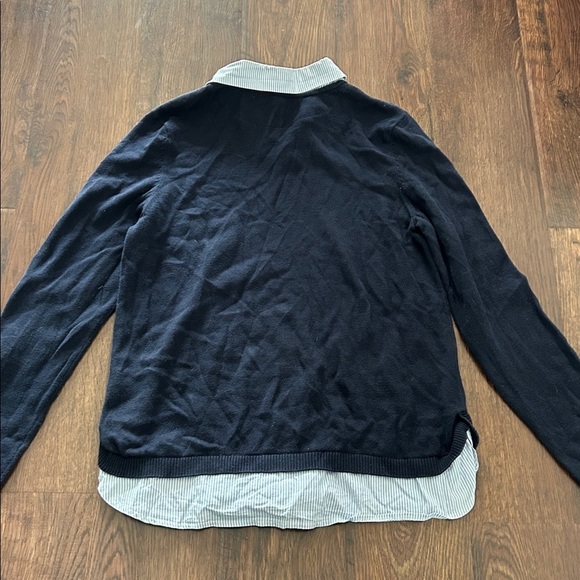 Tommy Hilfiger Dark Blue Sweater with Striped Shirt | Blue Sweater | Navy | - Picture 8 of 8